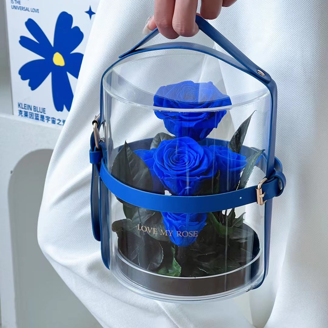 Embalagem de caixas de flores com alça portátil de PVC (4)