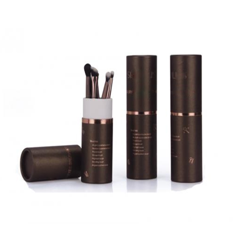 cosmetic brush set packaging round tube