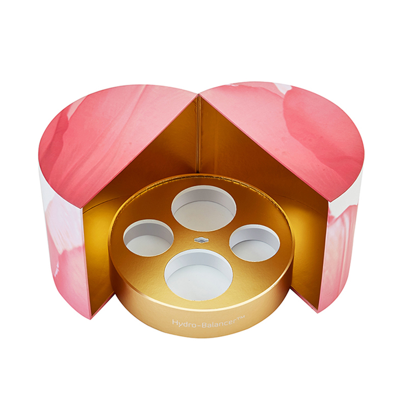 double open round cylinder shape gift box for perfume skincare cosmetic packaging