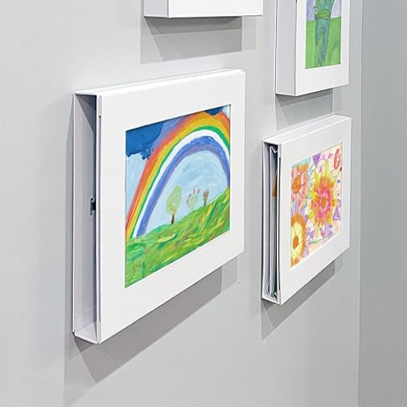 front opening wall frame for children's art