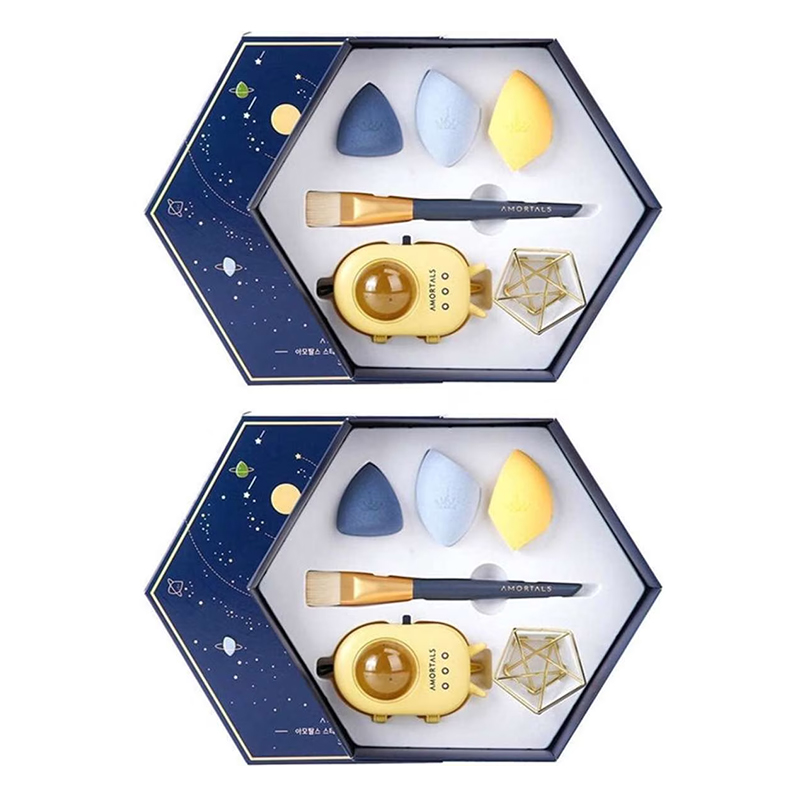 hexagon makeup sponge set boxes