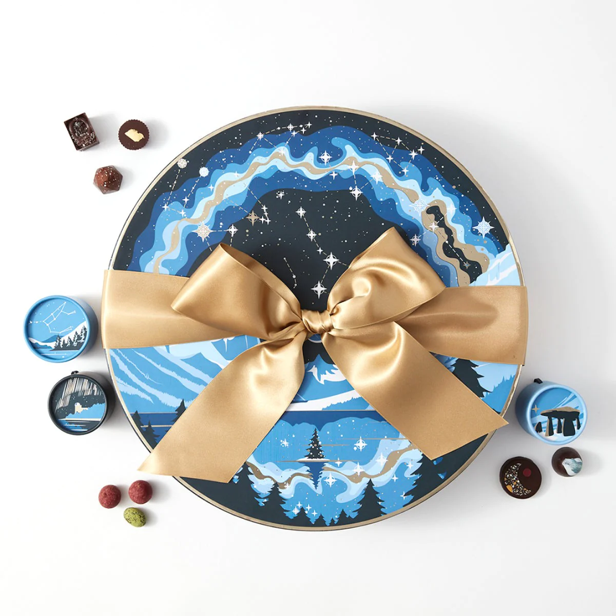 round chocolate box